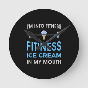 Ice Cream Foodie Ness Gym Gifts Men Women Round Clock
