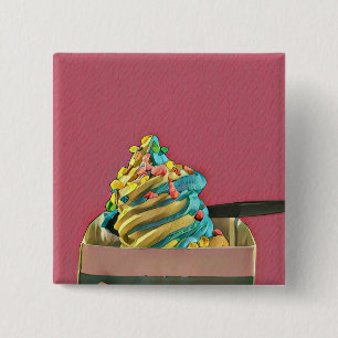 Ice cream for kids 15 cm square badge