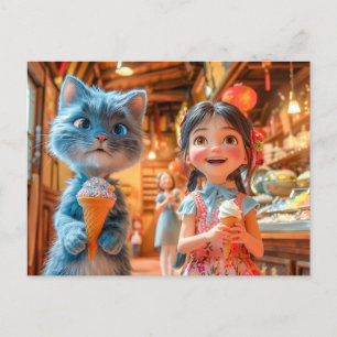 Ice Cream Fun at the Lantern Market Holiday Postcard