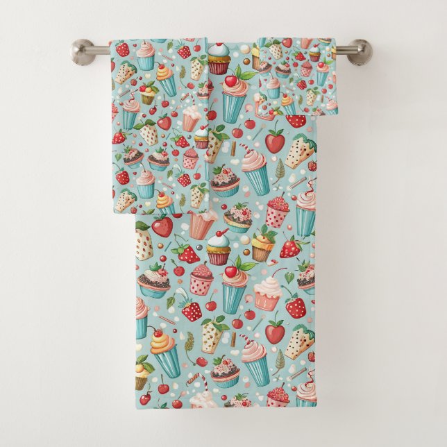 Ice Cream Fun Bath Towel Set (Insitu)