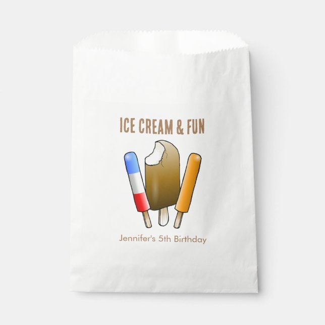 Ice Cream & Fun Birthday Favour Bag (Front)