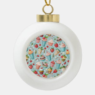 Ice Cream Fun Ceramic Ball Christmas Ornament