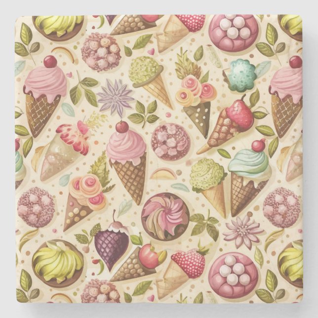 Ice Cream Fun Stone Coaster (Front)