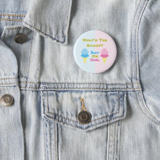 Ice Cream Gender Reveal 6 Cm Round Badge (In Situ)