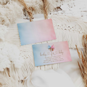 Ice cream Gender Reveal Books For Baby Enclosure Card