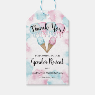 Ice cream gender reveal favor tag. gift tags