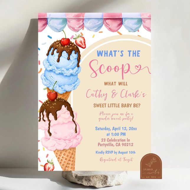 Ice Cream Gender Reveal Invitation (Creator Uploaded)