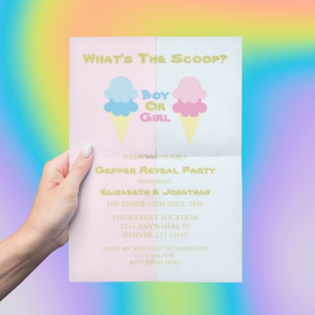 Ice Cream Gender Reveal Invitation (Creator Uploaded)