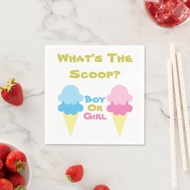 Ice Cream Gender Reveal Napkin (Insitu)