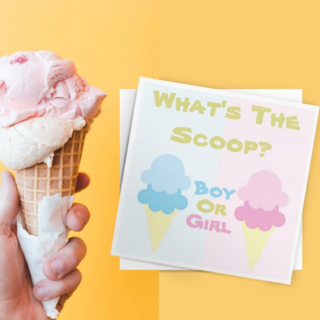 Ice Cream Gender Reveal Napkin (Creator Uploaded)