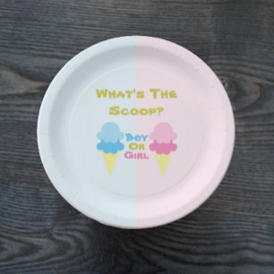 Ice Cream Gender Reveal Paper Plate