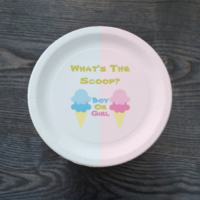 Ice Cream Gender Reveal Paper Plate (Creator Uploaded)