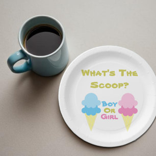 Ice Cream Gender Reveal Paper Plate