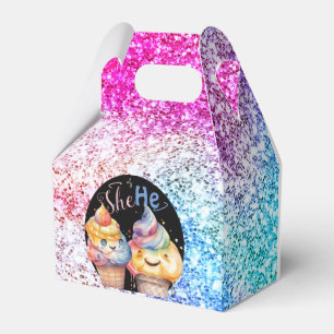 Ice Cream Gender Reveal Party Invitation Favour Box