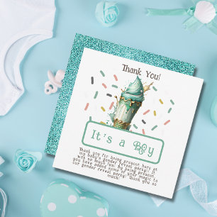 Ice Cream Gender Reveal Party Its a Boy Thank You Card