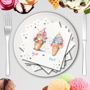Ice Cream Gender Reveal Party  Napkin