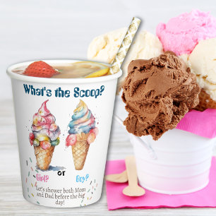 Ice Cream Gender Reveal Party Paper Cups