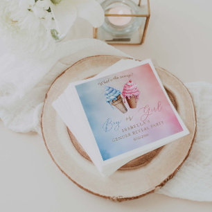 Ice cream Gender Reveal What's The Scoop Napkin