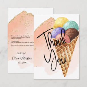 Ice Cream Glitter Thank You Cards