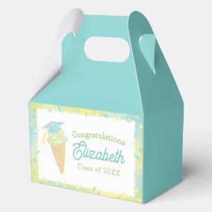 Ice Cream Graduation Party Blue Green Favour Box