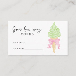 Ice cream - Guess how many corks bridal game Enclosure Card