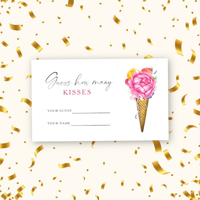 Ice cream - Guess how many kisses bridal game Enclosure Card (Creator Uploaded)