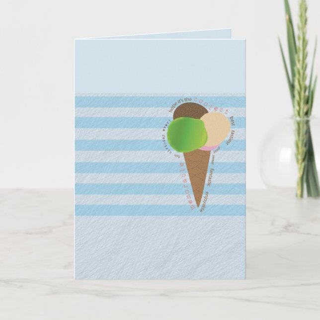 Ice Cream Happy Birthday Card (Front)