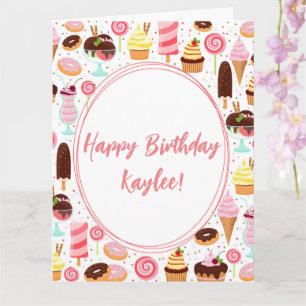 Ice Cream Happy Birthday Girls Sweet Cute Birthday Card