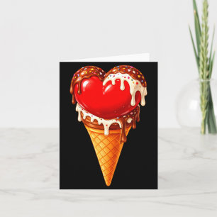 Ice Cream Heart Funny Drip Valentines Day Boys Gir Card