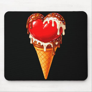 Ice Cream Heart Funny Drip Valentines Day Boys Gir Mouse Pad
