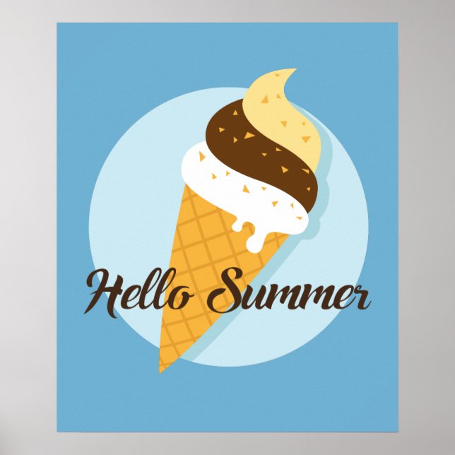 Ice Cream Hello custom colour poster (Front)