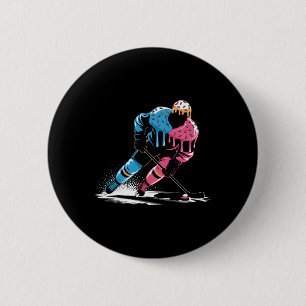 Ice Cream Hockey Player Drip Boys Kids Girls Youth 6 Cm Round Badge