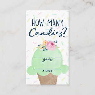 Ice Cream How Many Candies Game Guess Cards