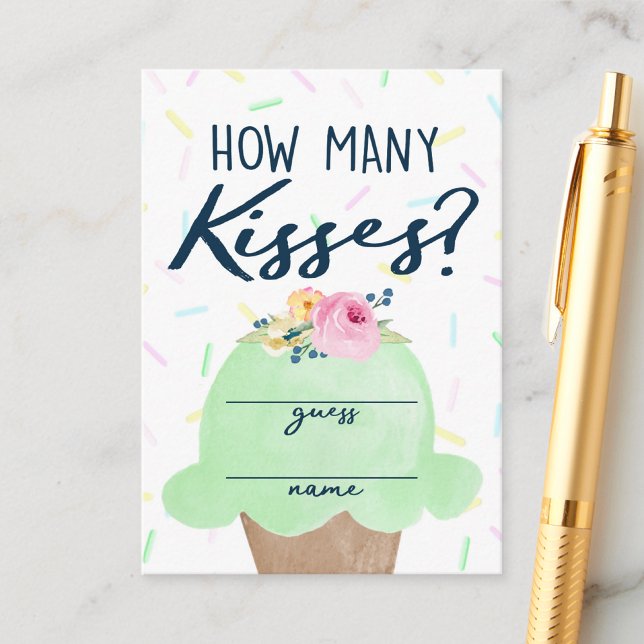 Ice Cream How Many Kisses Bridal Game Cards (Creator Uploaded)