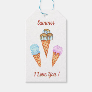 Ice Cream I Love You Cute Summer Gift Tags