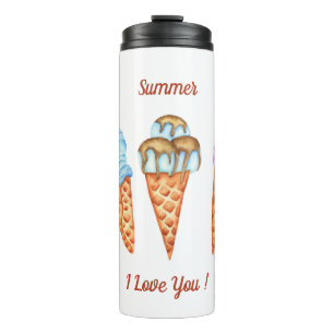 Ice Cream I Love You Cute Summer Thermal Tumbler