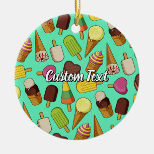 Ice Cream Icons Ceramic Ornament
