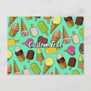 Ice Cream Icons Postcard