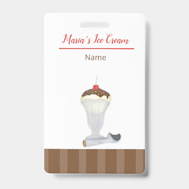Ice Cream  ID Badge (Front)