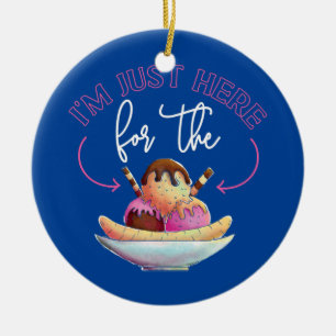 Ice Cream I'm Just Here For The Ceramic Ornament