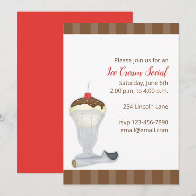Ice Cream Invitation (Front/Back)