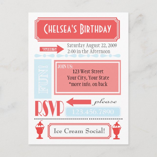 Ice Cream Invite (Front)