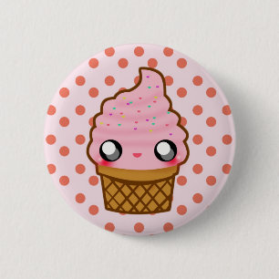 Ice Cream KawaiiGoods.Com Logo 6 Cm Round Badge