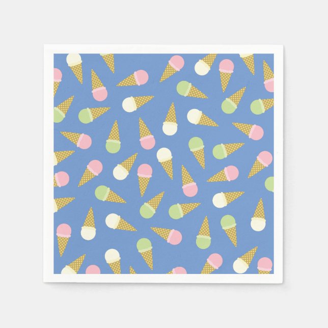 Ice Cream Kid's Birthday Party Napkin (Front)
