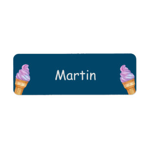 Ice-cream kids name Label Return Address Label