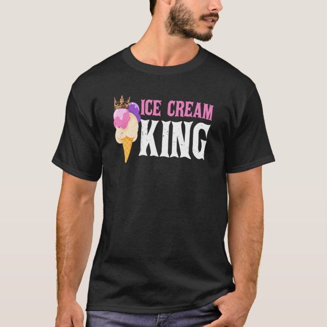 Ice Cream King Gelato   Sorbet Popsicle Mochi T-Shirt (Front)