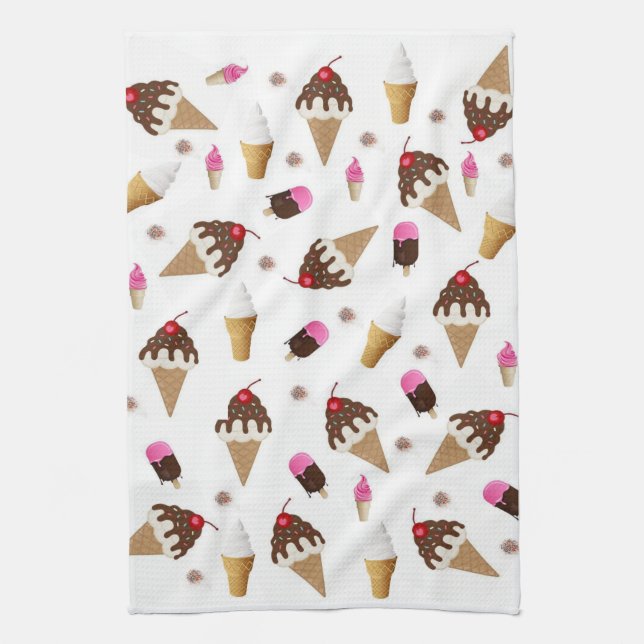Ice Cream Kitchen Hand Towel (Vertical)