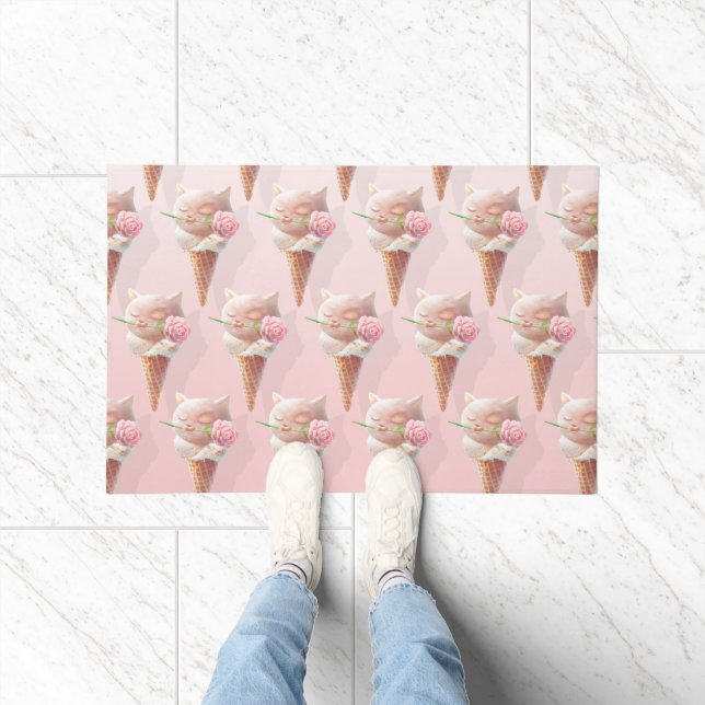 Ice Cream Kitty – Rosy & Dreamy Doormat (Indoor)