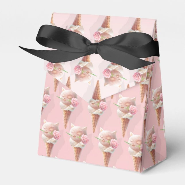 Ice Cream Kitty – Rosy & Dreamy Favour Box (Front Side)