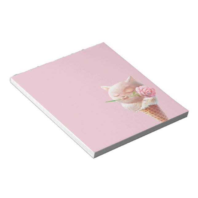 Ice Cream Kitty – Rosy & Dreamy Notepad (Angled)